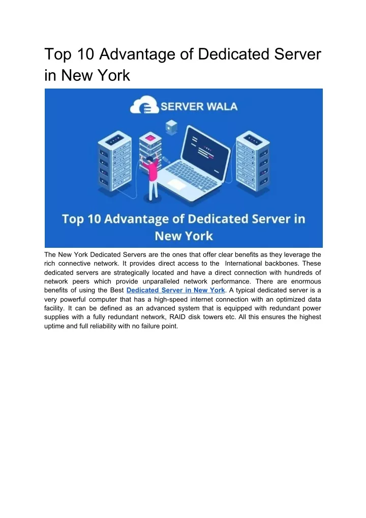 top 10 advantage of dedicated server in new york