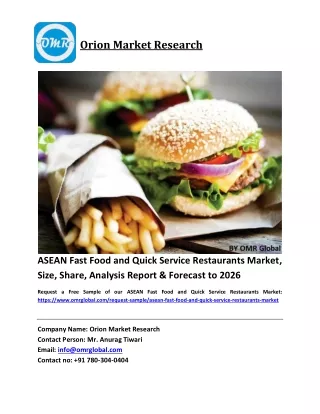 ASEAN Fast Food and Quick Service Restaurants Market Size, Industry Trends, Share and Forecast 2020-2026
