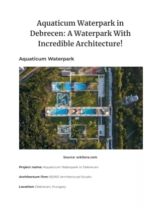 Aquaticum Waterpark in Debrecen