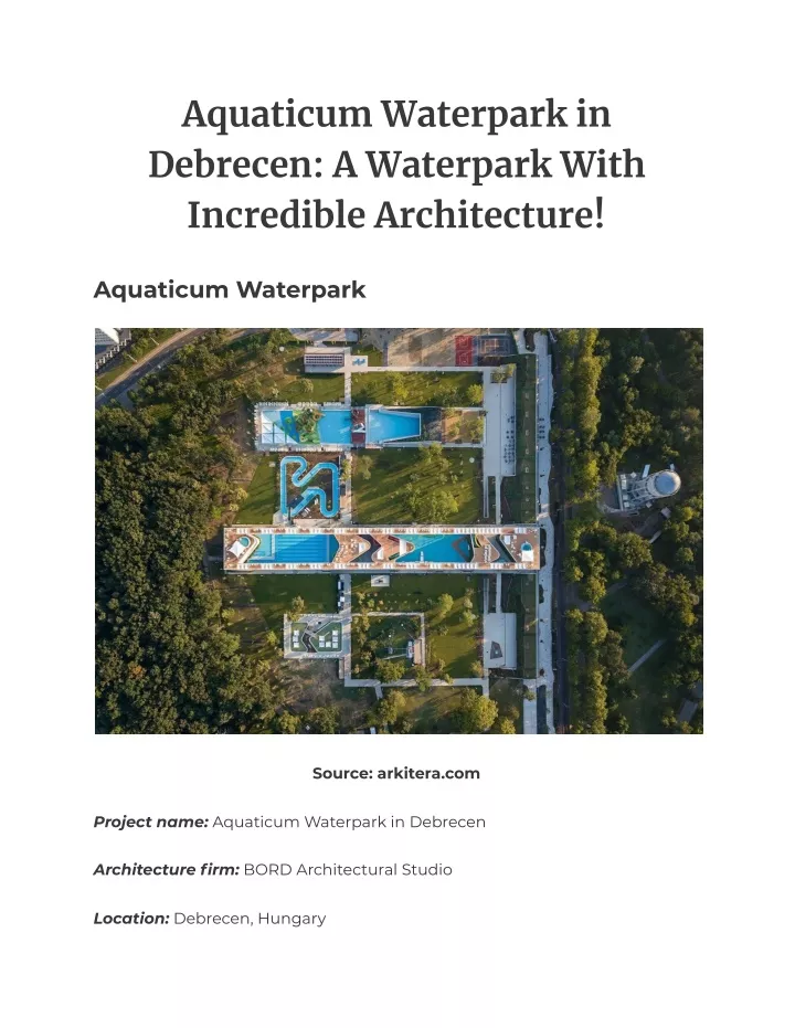 aquaticum waterpark in debrecen a waterpark with
