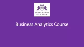 Business Analytics Course