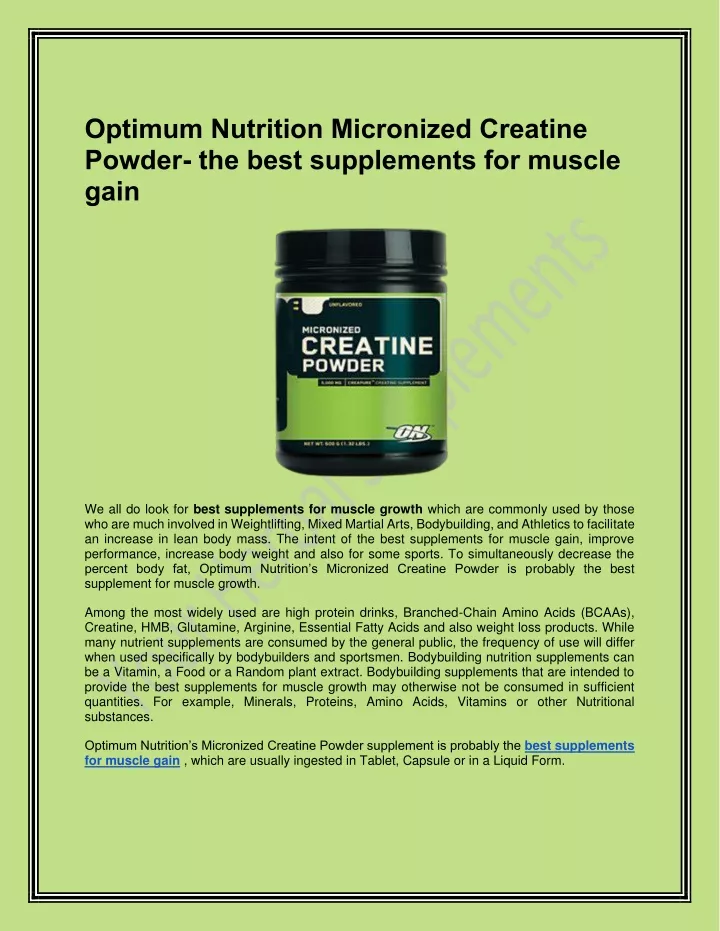 optimum nutrition micronized creatine powder