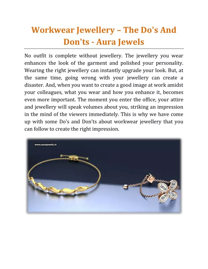 workwear jewellery the do s and don ts aura jewels