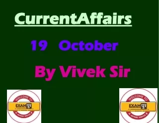 Daily Current Affairs 19 October 2020 By Vivek Sir