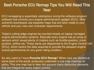 best porsche ecu remap tips you will read this year