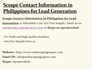 scrape contact information in philippines for lead generation