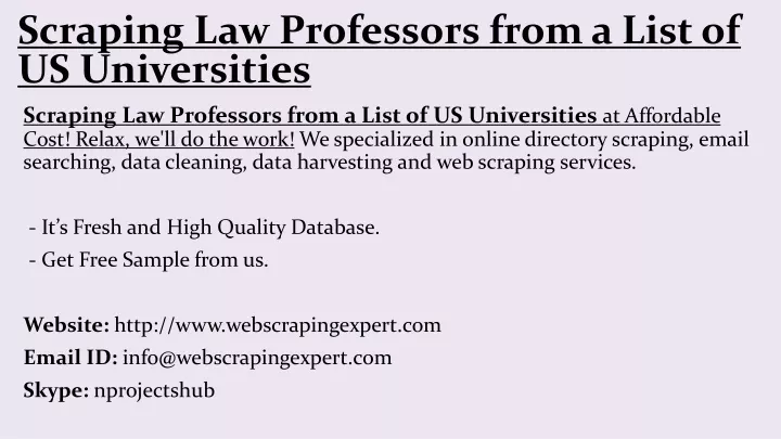 scraping law professors from a list of us universities