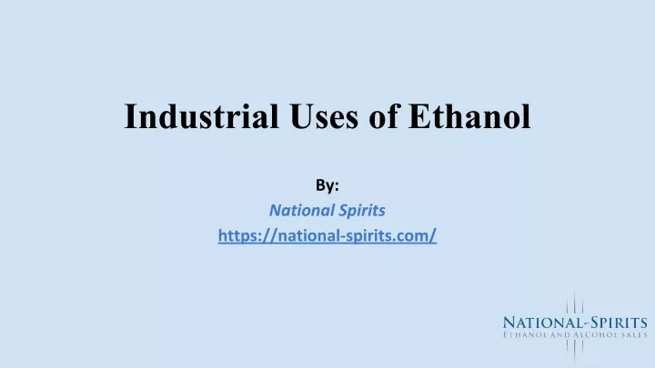 industrial uses of ethanol