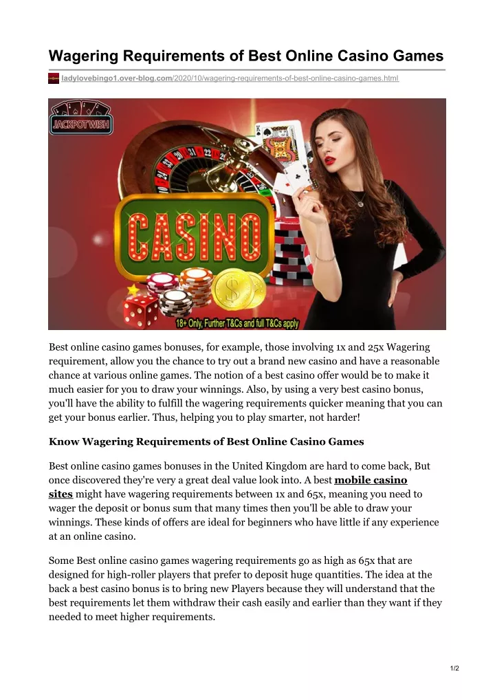 wagering requirements of best online casino games