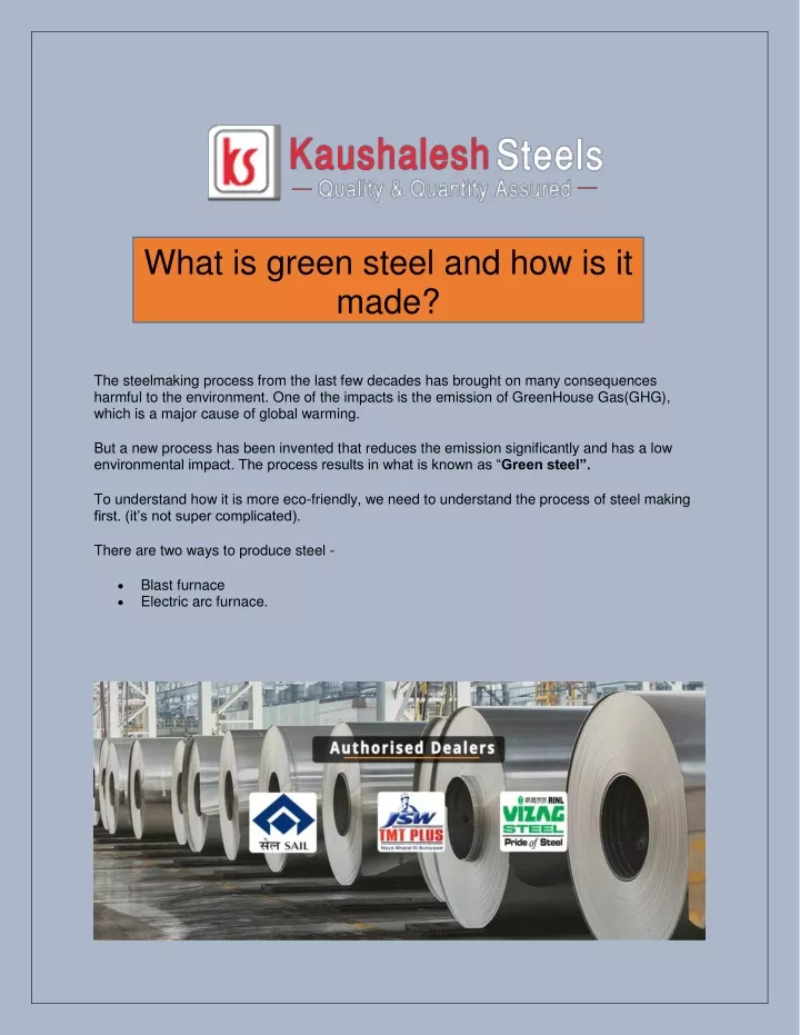 what is green steel and how is it made