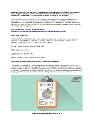 aromatic aldehydes market report analysis