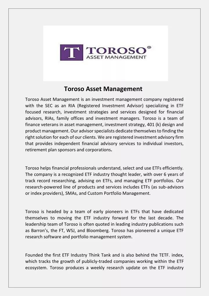 toroso asset management