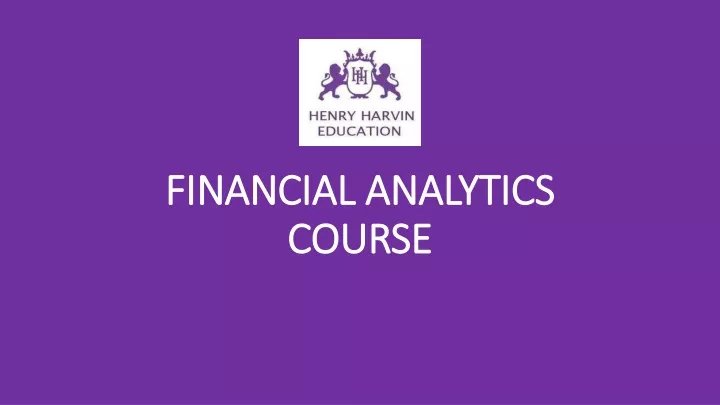 financial analytics course