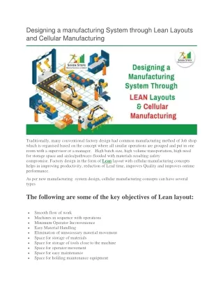 Designing a manufacturing System through Lean Layouts and Cellular Manufacturing