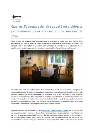 Architectes Professionnels à Genève | Sostravaux.ch