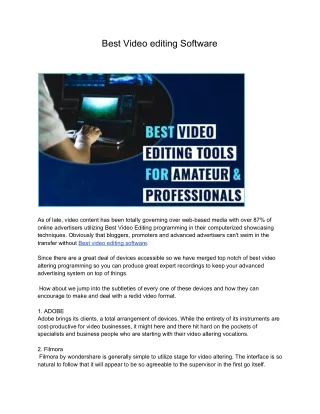 Best video editing software