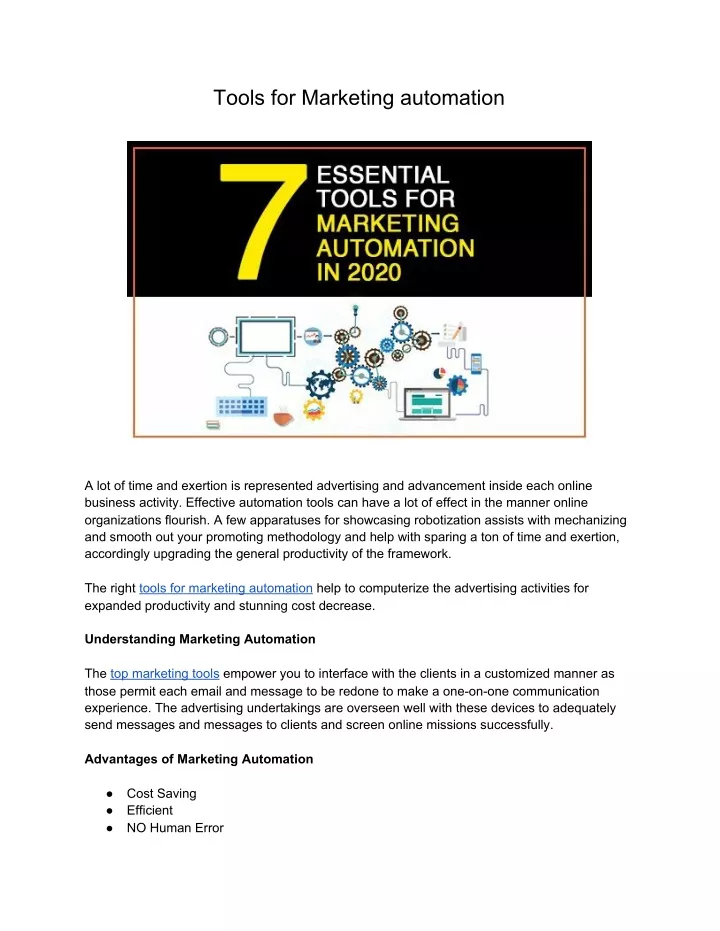 tools for marketing automation