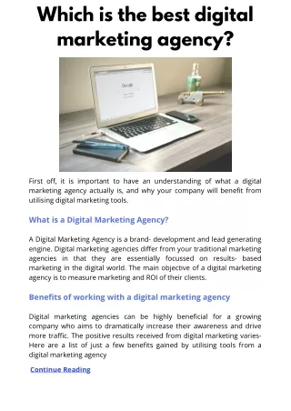 Which is the best Digital Marketing Agency?