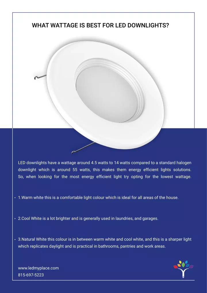 what wattage is best for led downlights