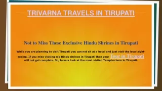 Not to Miss These Exclusive Hindu Shrines in Tirupati