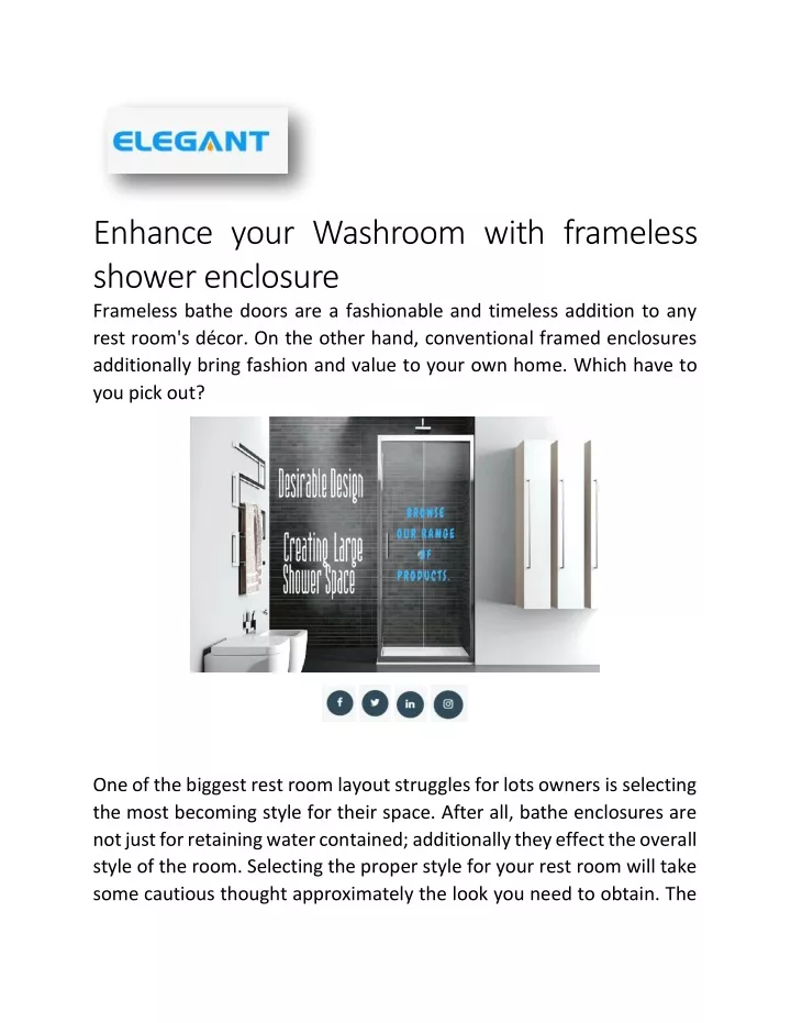 enhance your washroom with frameless shower