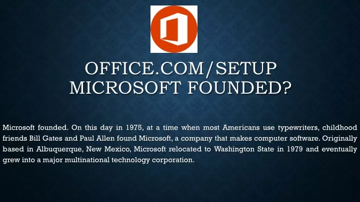 office com setup microsoft founded