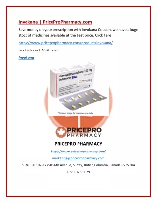 Invokana | PriceProPharmacy.com