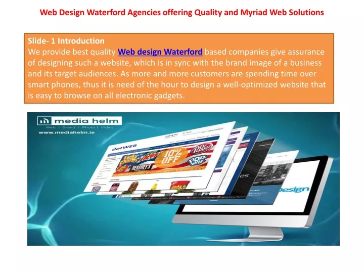web design waterford agencies offering quality and myriad web solutions