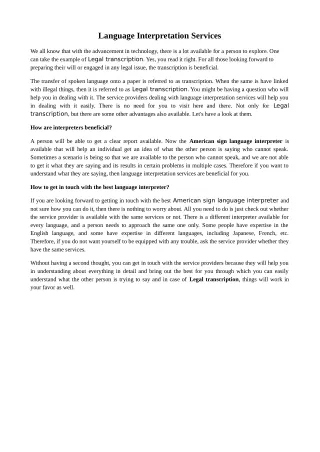 language interpretation services