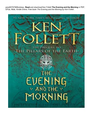 The Evening and the Morning | ~!PDF ~^EPub