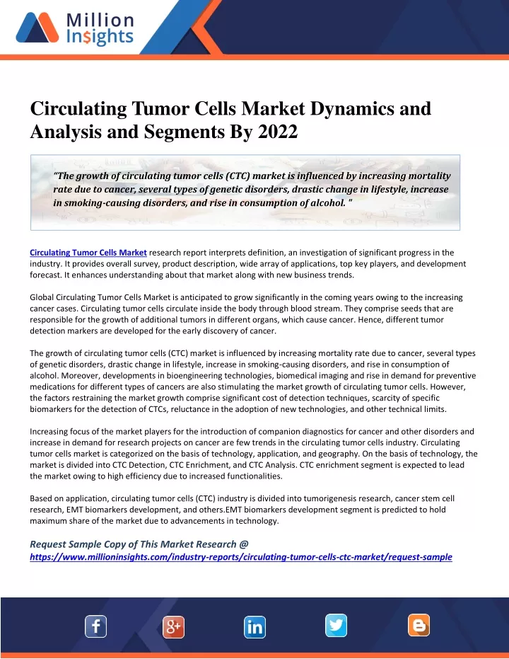 circulating tumor cells market dynamics