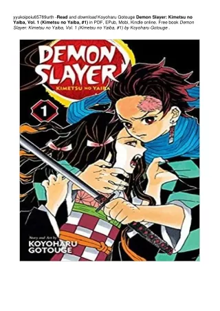 Demon Slayer: Kimetsu no Yaiba, Vol. 1 (Kimetsu no Yaiba, #1) | ~!PDF ~^EPub