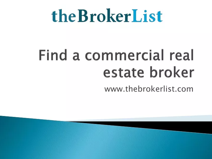 find a commercial real estate broker