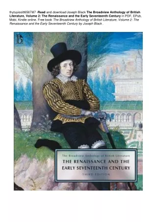 The Broadview Anthology of British Literature, Volume 2: The Renaissance and the Early Seventeenth Century | ~!PDF ~^EPu