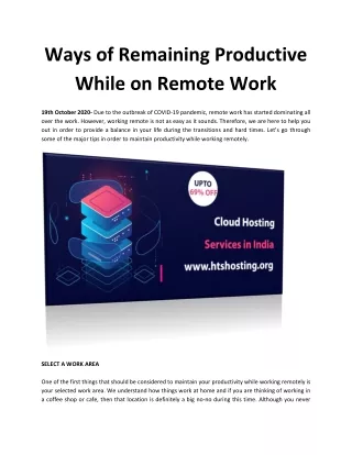 ways of remaining productive while on remote work