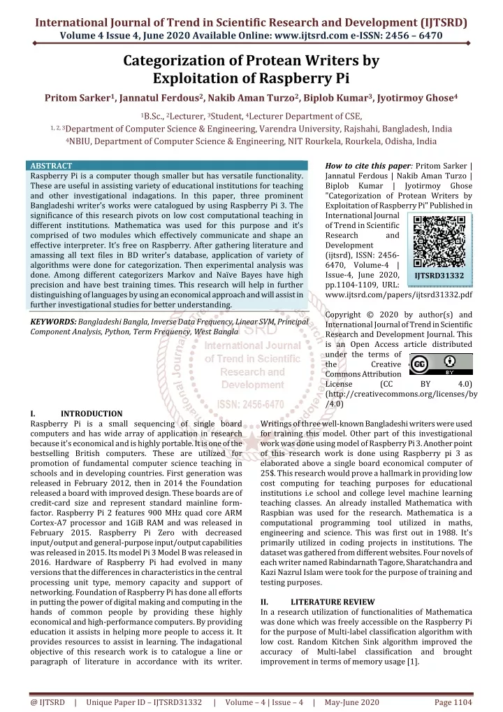 international journal of trend in scientific