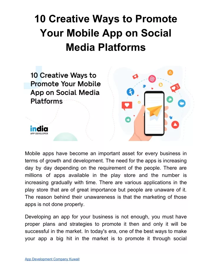 10 creative ways to promote your mobile