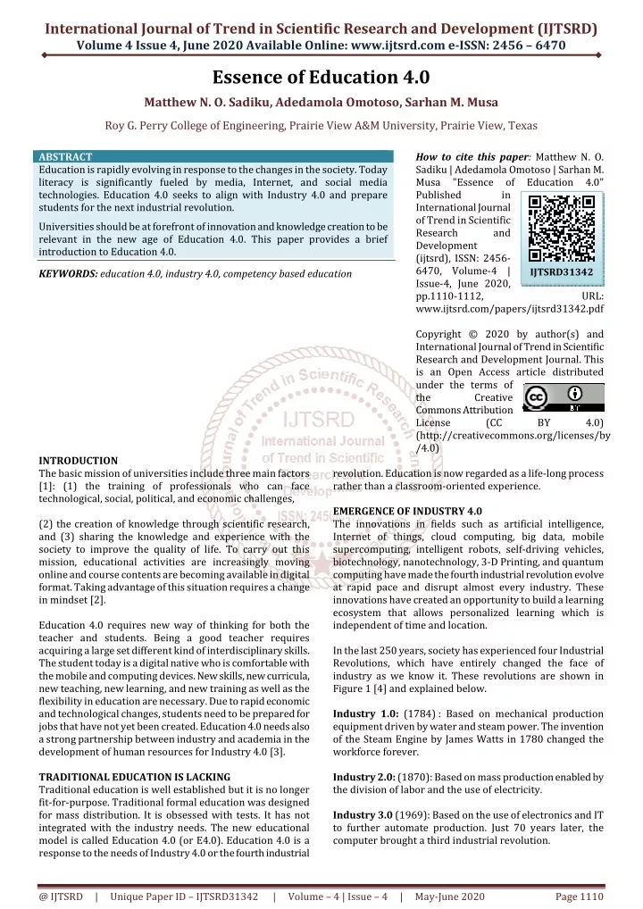 international journal of trend in scientific