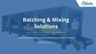 Batching & Mixing Solutions | Concrete Block Making Machine manufacturer