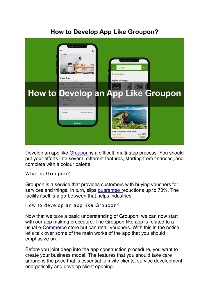how to develop app like groupon