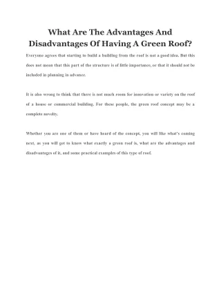 what are the advantages and disadvantages