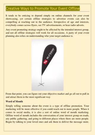 creative ways to promote your event offline