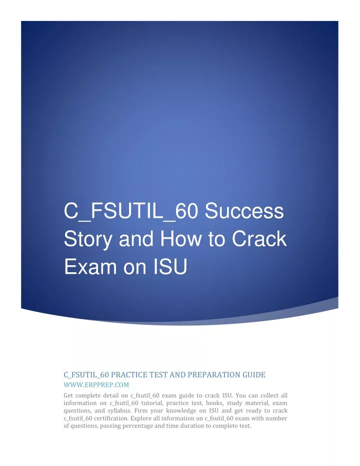 c fsutil 60 success story and how to crack exam