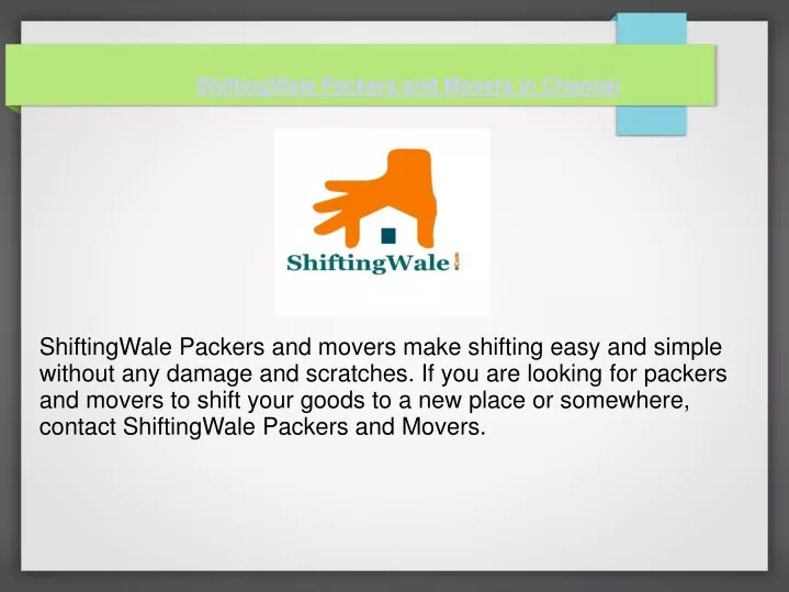 shiftingwale packers and movers in chennai
