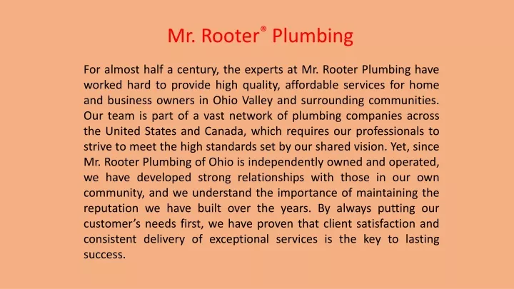 mr rooter plumbing