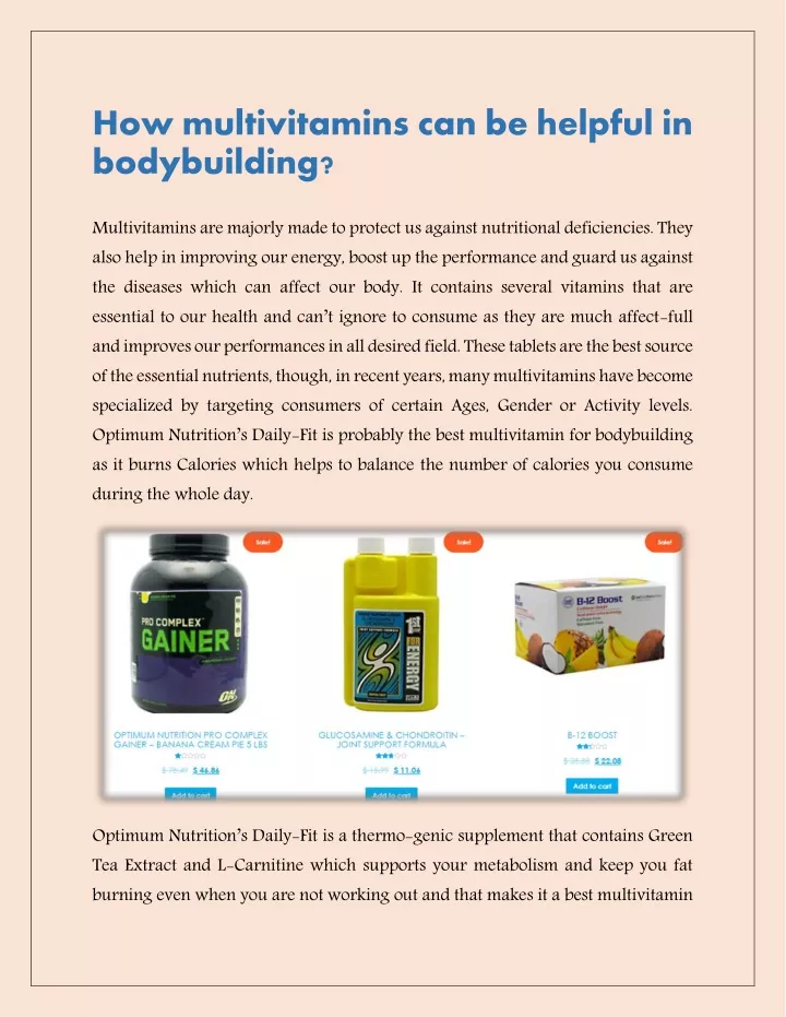 how multivitamins can be helpful in bodybuilding