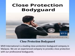 close protection bodyguard