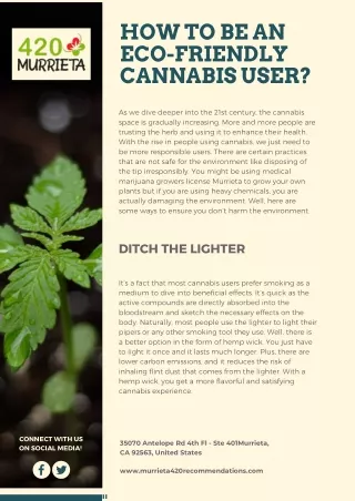 How To Be An Eco-Friendly Cannabis User?