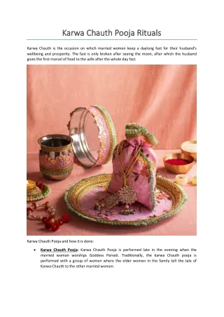 karwa chauth pooja rituals karwa chauth pooja