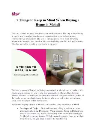 5 things to keep in mind when buying a home